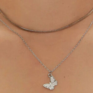 Eco Friendly layered Butterfly Charmed Women's Hot Fashion necklace